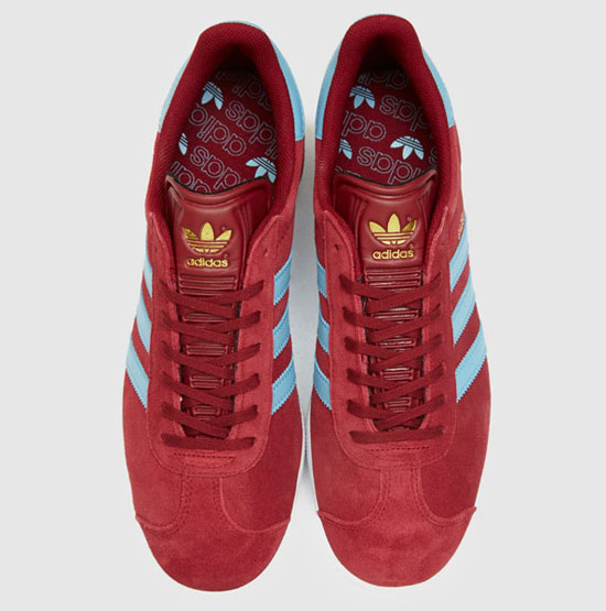 Adidas Gazelle trainers in claret and blue