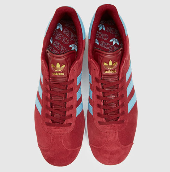 Adidas Gazelle trainers in claret and blue Modculture