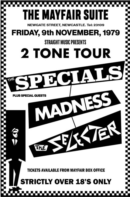 Reprinted 2 Tone tour posters by Bad Moon Prints