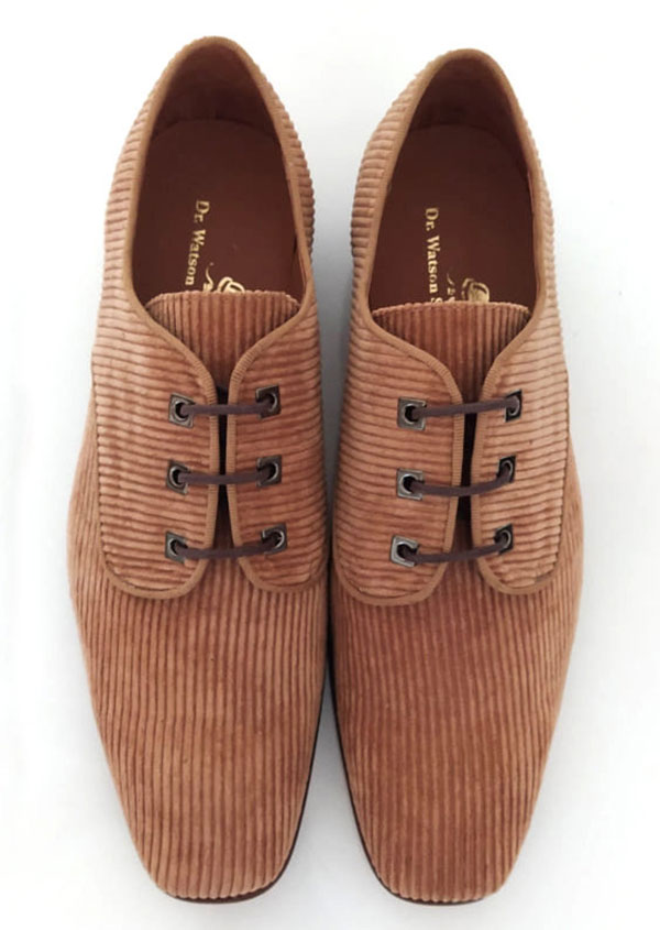 1960s-style corduroy shoes by Dr Watson Shoemaker