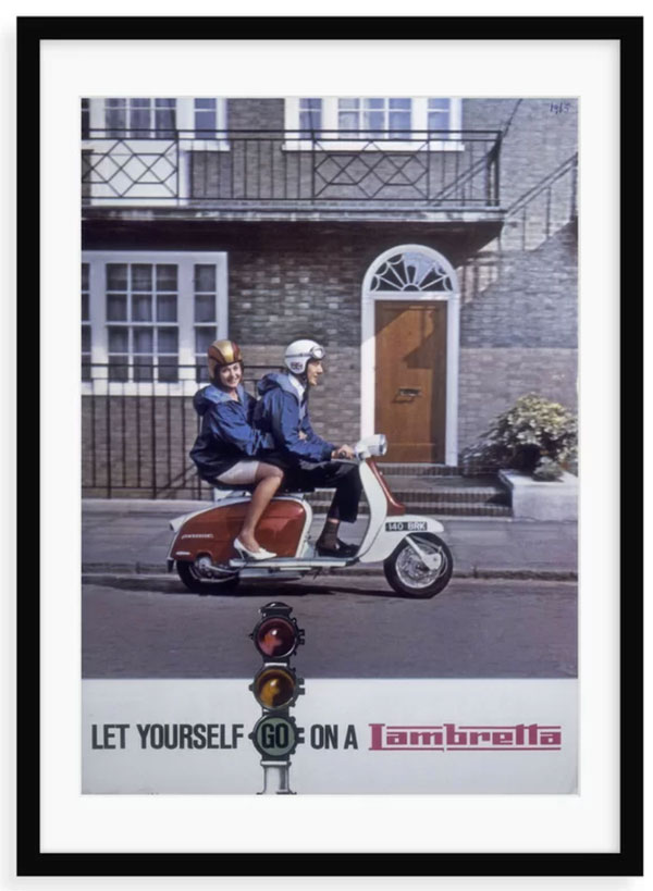 1965 framed Lambretta advertising print