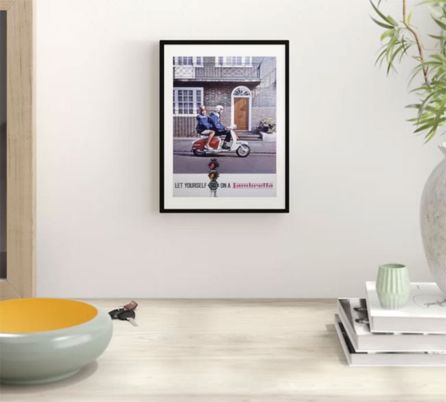 1965 framed Lambretta advertising print