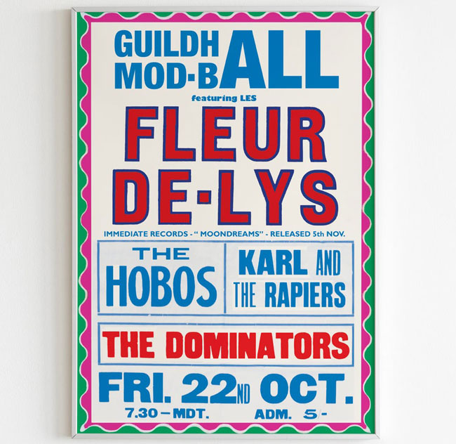 Limited edition 1960s Fleur De Lys gig posters