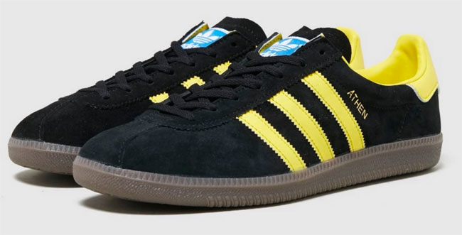 Adidas Athen trainers in black suede available now