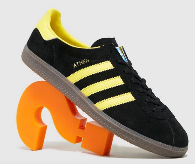 Adidas Athen trainers in black suede available now