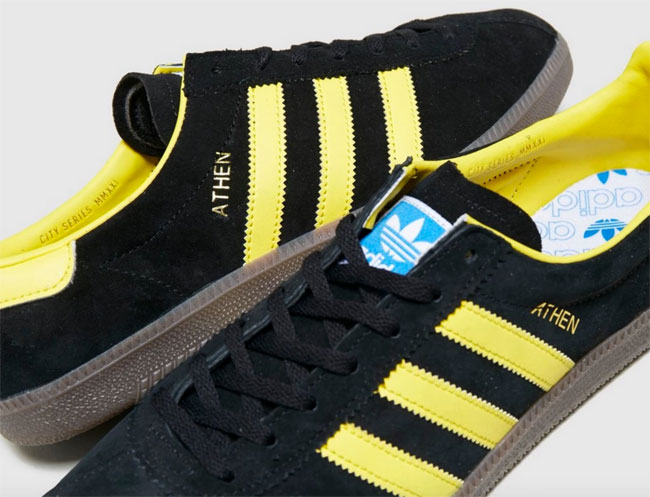 Adidas Athen trainers in black suede available now