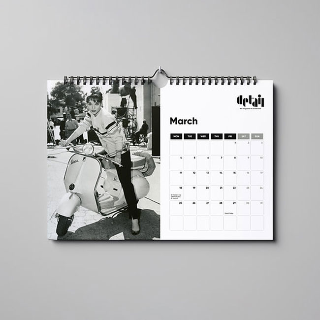 Detail Magazine 2024 Mod-themed calendar