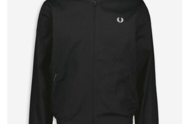 Discounted black Fred Perry tennis bomber jacket