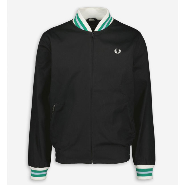 Discounted black Fred Perry tennis bomber jacket