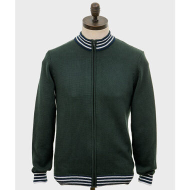 Roe 1960s funnel neck zip cardigan by Art Gallery Clothing