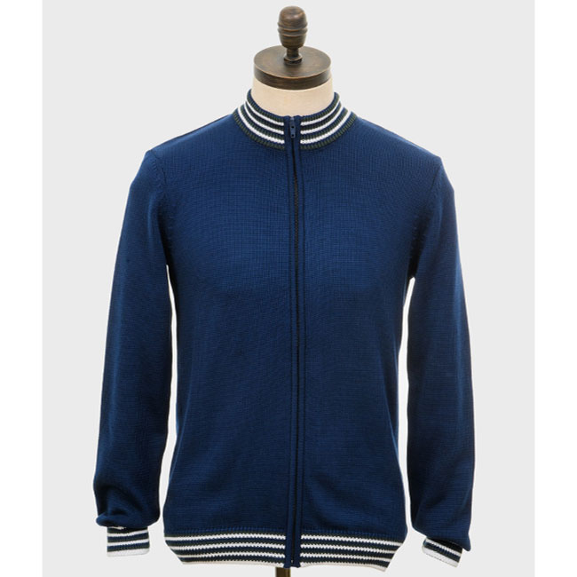 Roe 1960s funnel neck zip cardigan by Art Gallery Clothing
