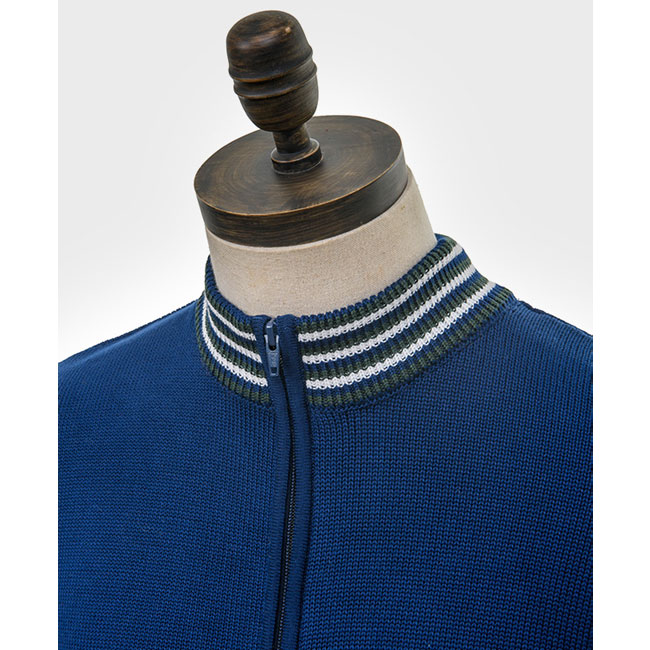 Roe 1960s funnel neck zip cardigan by Art Gallery Clothing