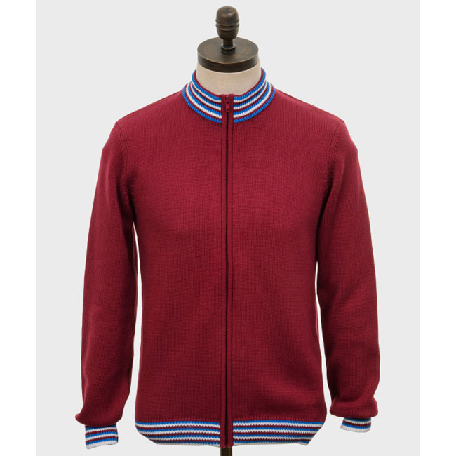 Roe 1960s funnel neck zip cardigan by Art Gallery Clothing