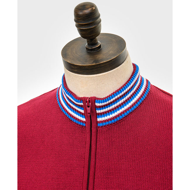 Roe 1960s funnel neck zip cardigan by Art Gallery Clothing
