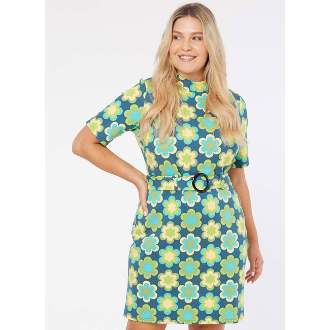 Tatum 1960s-style belted dress at Joanie