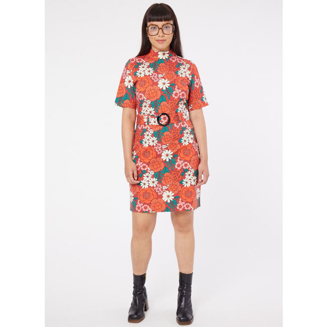 Tatum 1960s-style belted dress at Joanie