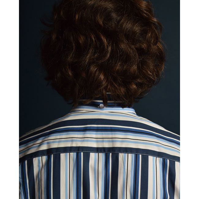 The Action-inspired Jackpot blue stripe button-down shirt