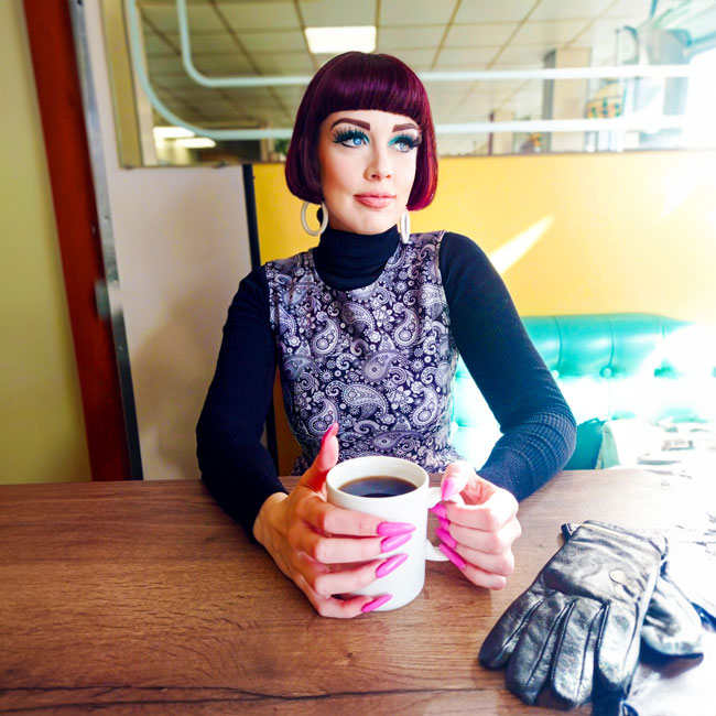 Lucy 1960s-style paisley dress by 66 Clothing