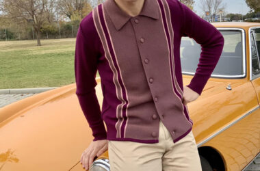 Drake 1960s-style polo cardigan by Capirari