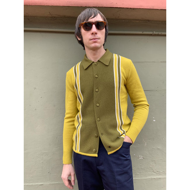 Drake 1960s-style polo cardigan by Capirari