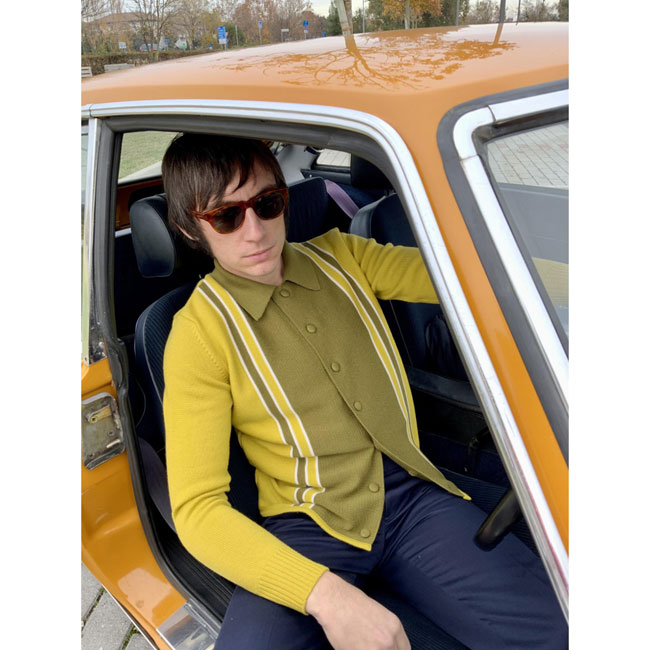 Drake 1960s-style polo cardigan by Capirari