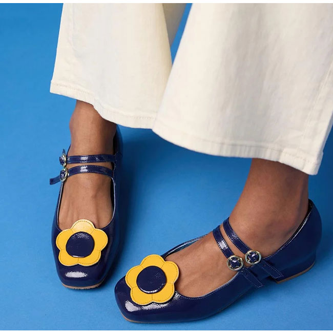 Mary Quant style: Leather Mary Jane shoes at Joanie