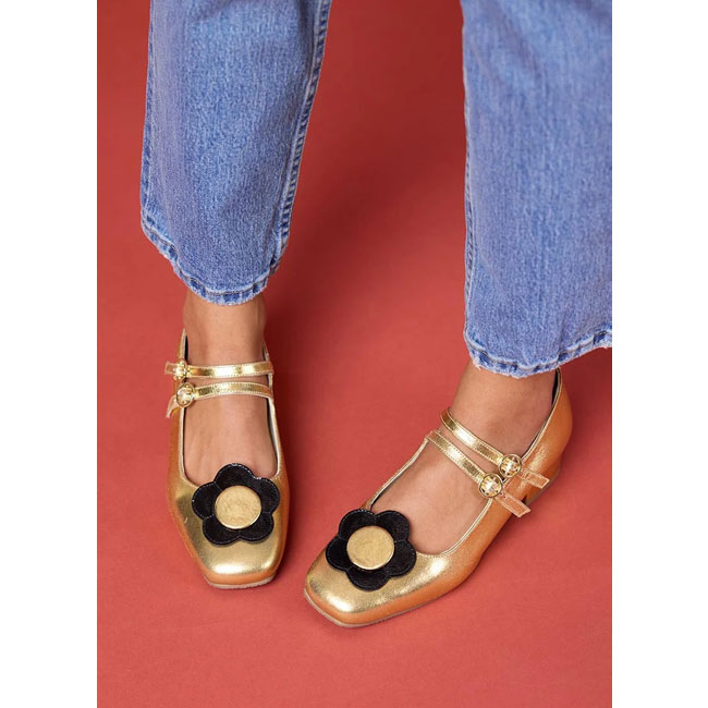 Mary Quant style: Leather Mary Jane shoes at Joanie