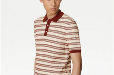 Vintage-style knitted polo shirts at Marks & Spencer