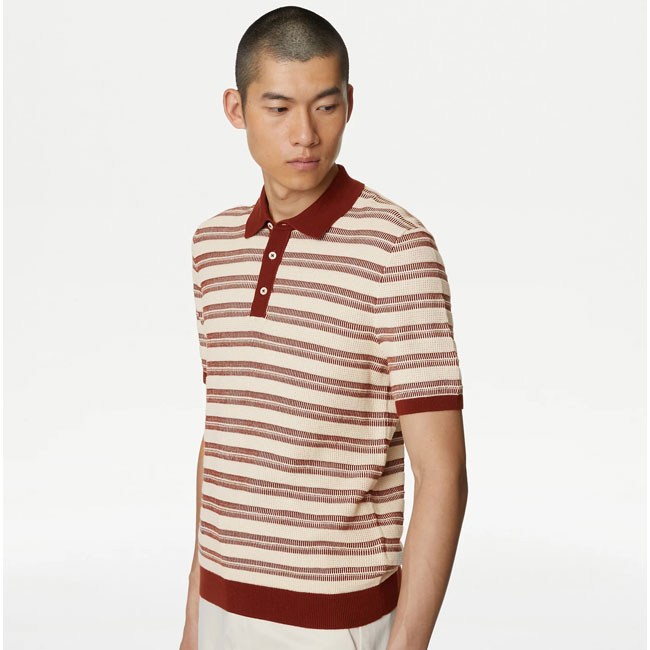 Vintage-style knitted polo shirts at Marks & Spencer