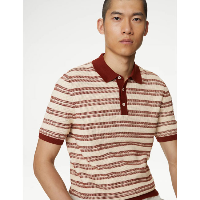 Vintage-style knitted polo shirts at Marks & Spencer