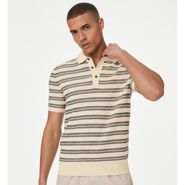 Vintage-style knitted polo shirts at Marks & Spencer