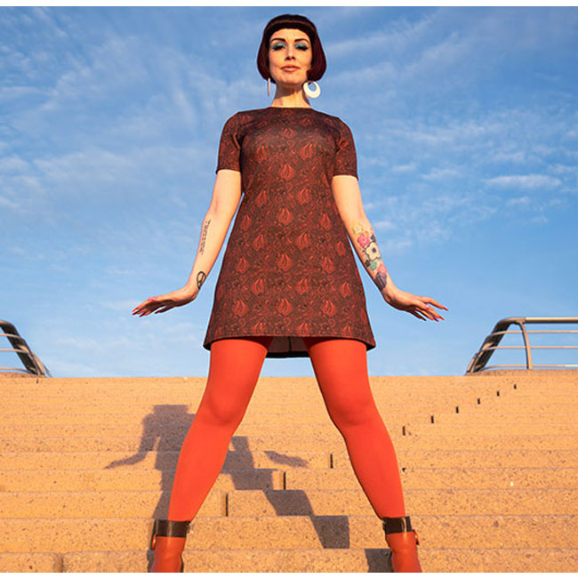 Carly 1960s-inspired paisley dress by 66 Clothing