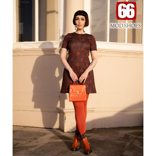 Carly 1960s-inspired paisley dress by 66 Clothing