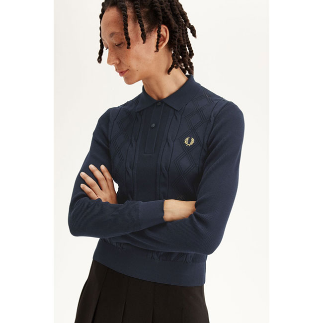 Fred Perry Textured Knitted Polo Shirt