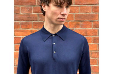 Adam Of London Merino wool long-sleeve polo shirts