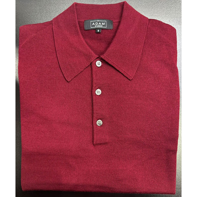 Adam Of London Merino wool long-sleeve polo shirts
